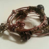 Copper and Bronze tone Steampunk Coil Wrap Metal Bracelet with Key charms steampunk buy now online