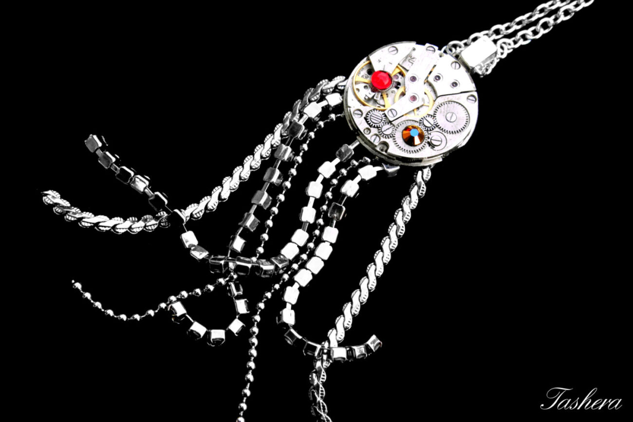 Jellyfish Necklace, Steampunk Jellyfish Necklace, Nautical Necklace, Clockwork Jellyfish, Steampunk Wedding, Steampunk Octopus Necklace steampunk buy now online