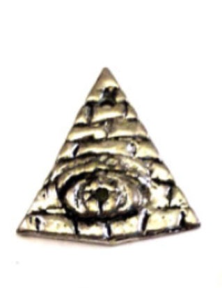 1 Pewter "Pyramid with Evil Eye Symbol" Charm - 17x17mm, Antique Silver Colored steampunk buy now online
