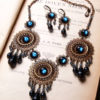 Stunning Art Nouveau Inspired Midnight Empress Necklace and Earrings Set steampunk buy now online