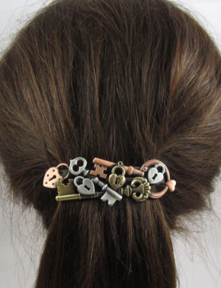 Steampunk Locks and Keys French Barrette 80mm steampunk buy now online