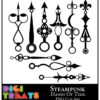 Steampunk Hands Of Time Silhouette, 9 High Quality 300dpi PNG Clip Art. Digital clock hands, Digital, Scrapbooking, Card making, Printable, steampunk buy now online