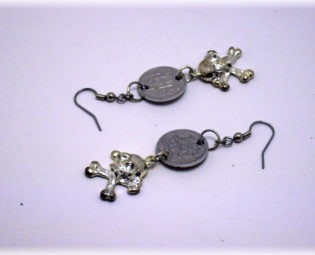 Icelandic Skull Coin Earrings steampunk buy now online