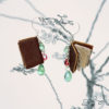 Bibliophile Green and Red Drop Earrings steampunk buy now online