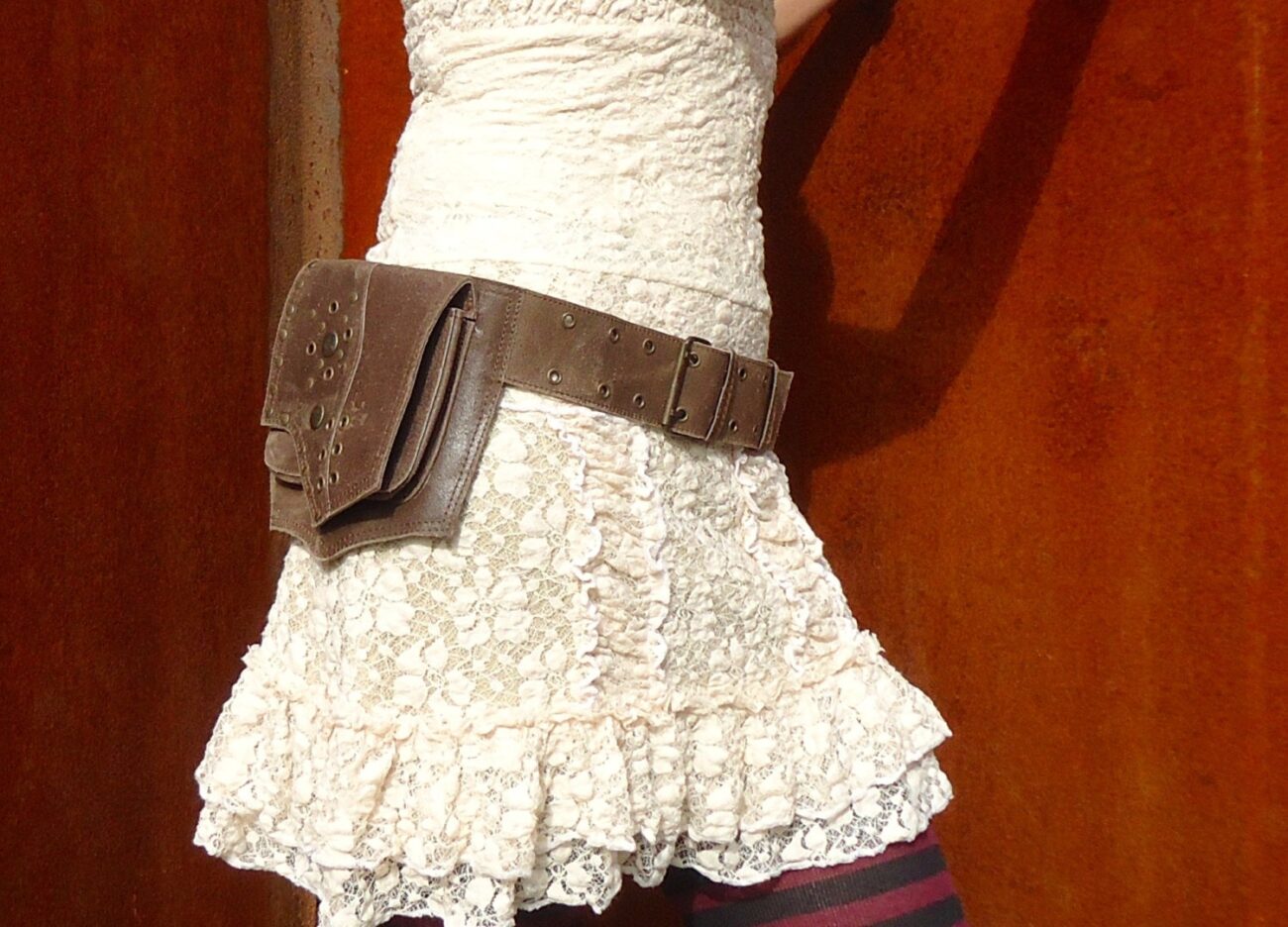 Leather Utility Belt Steampunk Clothing Hip Belt Bag With Pockets Renaissance Outfit Accessory Festival Belt in Brown-HB1C FREE SHIPPING steampunk buy now online
