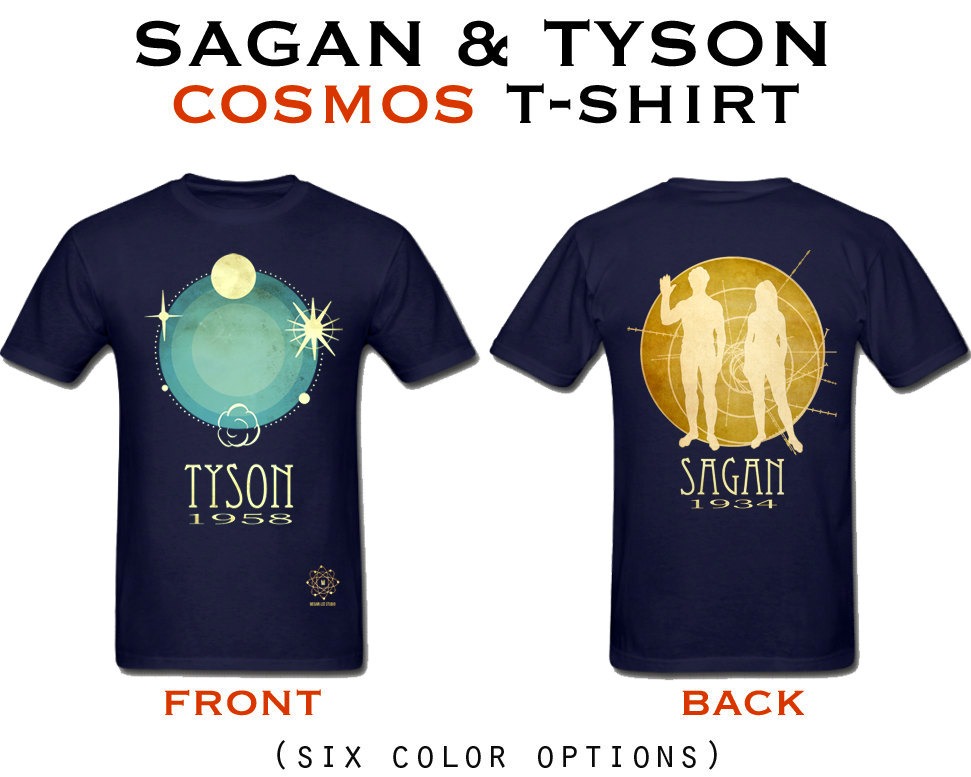Cosmos Shirt - Carl Sagan and Neil deGrasse Tyson - Cosmic Pioneers, Astronomy Tshirt, Geek Clothing steampunk buy now online