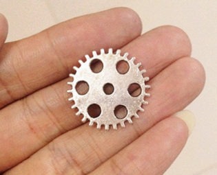 15pcs Wheel Gear Charms Antique Silver Tone Pendants double sided 5-306OA steampunk buy now online