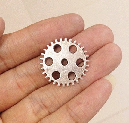 15pcs Wheel Gear Charms Antique Silver Tone Pendants double sided 5-306OA steampunk buy now online