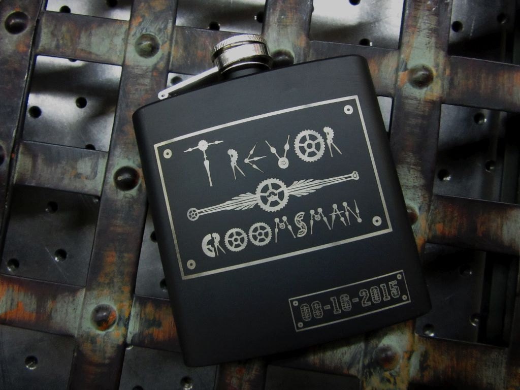 Set of 14 Steampunk Wedding Party Gifts Personalized Flask steampunk buy now online