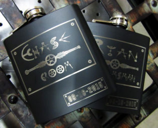 Set of 4 Groomsmen Steampunk Personalized Flask steampunk buy now online