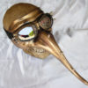 GOLD Distressed-Look PLAGUE DOCTOR Steampunk Mask with Spikes and Matching Detachable Goggles - A Burning Man Must Have steampunk buy now online