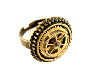 Gear Ring Steampunk Adjustable Ring (antique pocket watch parts) clockworks ring steampunk buy now online