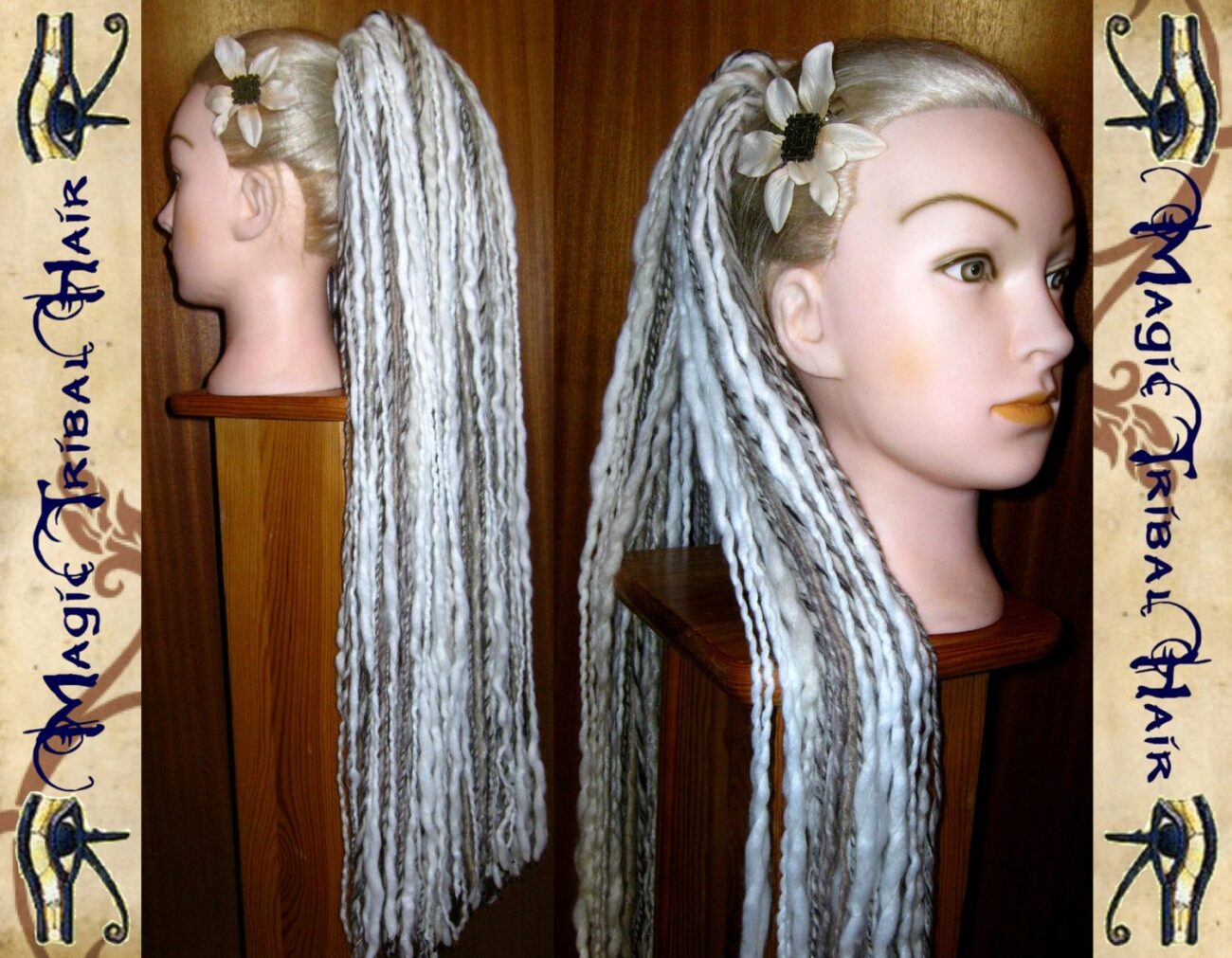 DREAD FALLS "Wolfheart" dreadlock dreads hair falls STEAMPUNK 60 cm/ 24'' long Fairy hair extension Fantasy reenactment Tribal Fusion dreads steampunk buy now online