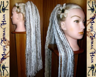 DREAD FALLS "Wolfheart" dreadlock dreads hair falls STEAMPUNK 60 cm/ 24'' long Fairy hair extension Fantasy reenactment Tribal Fusion dreads steampunk buy now online