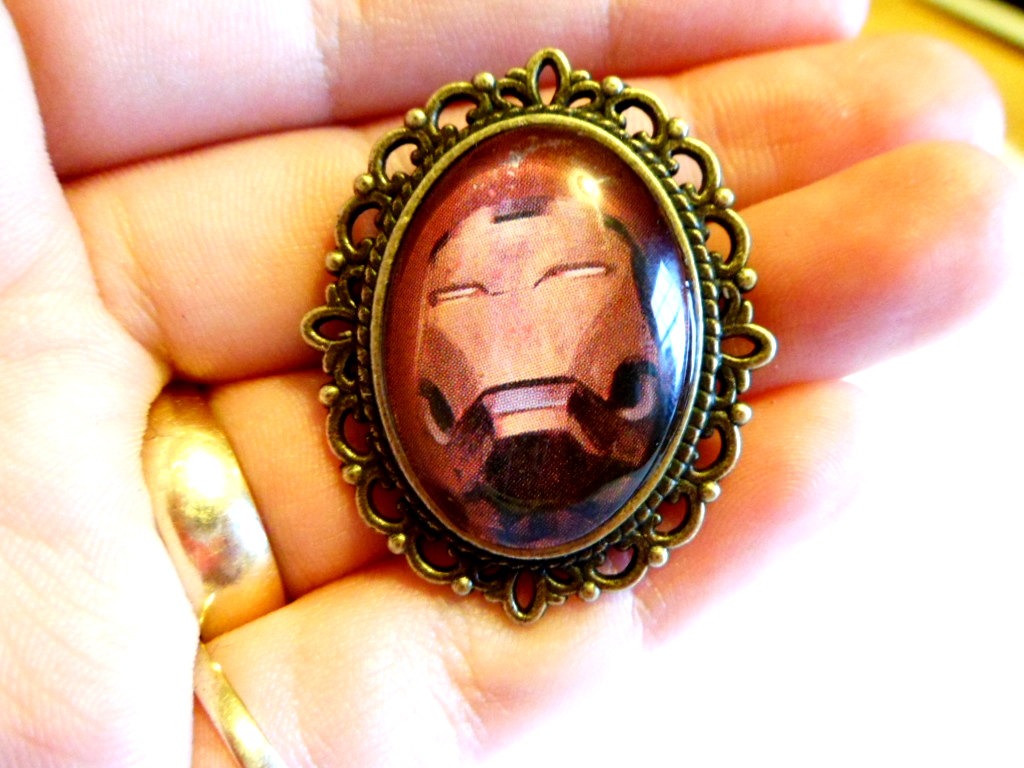 SALE! ~ Marvel IRON MAN Glass Comic Book Brooch! Handmade Cameo Pin Badge Resin Superhero Jewelry Avengers Steampunk Robot Tony Stark Fandom steampunk buy now online