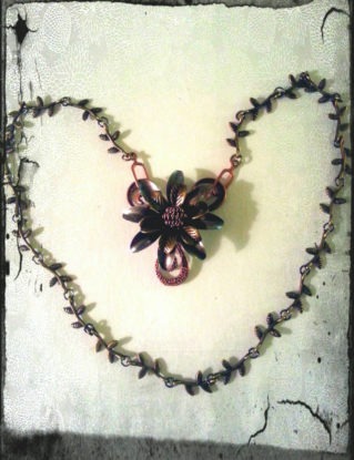 Romantic Metal flower and swirl pendant necklace steampunk buy now online
