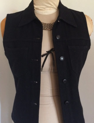 Vintage Black Wool Vest steampunk buy now online