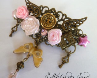 Barrette Romantic fantasy and kawai "Tenderness" steampunk buy now online