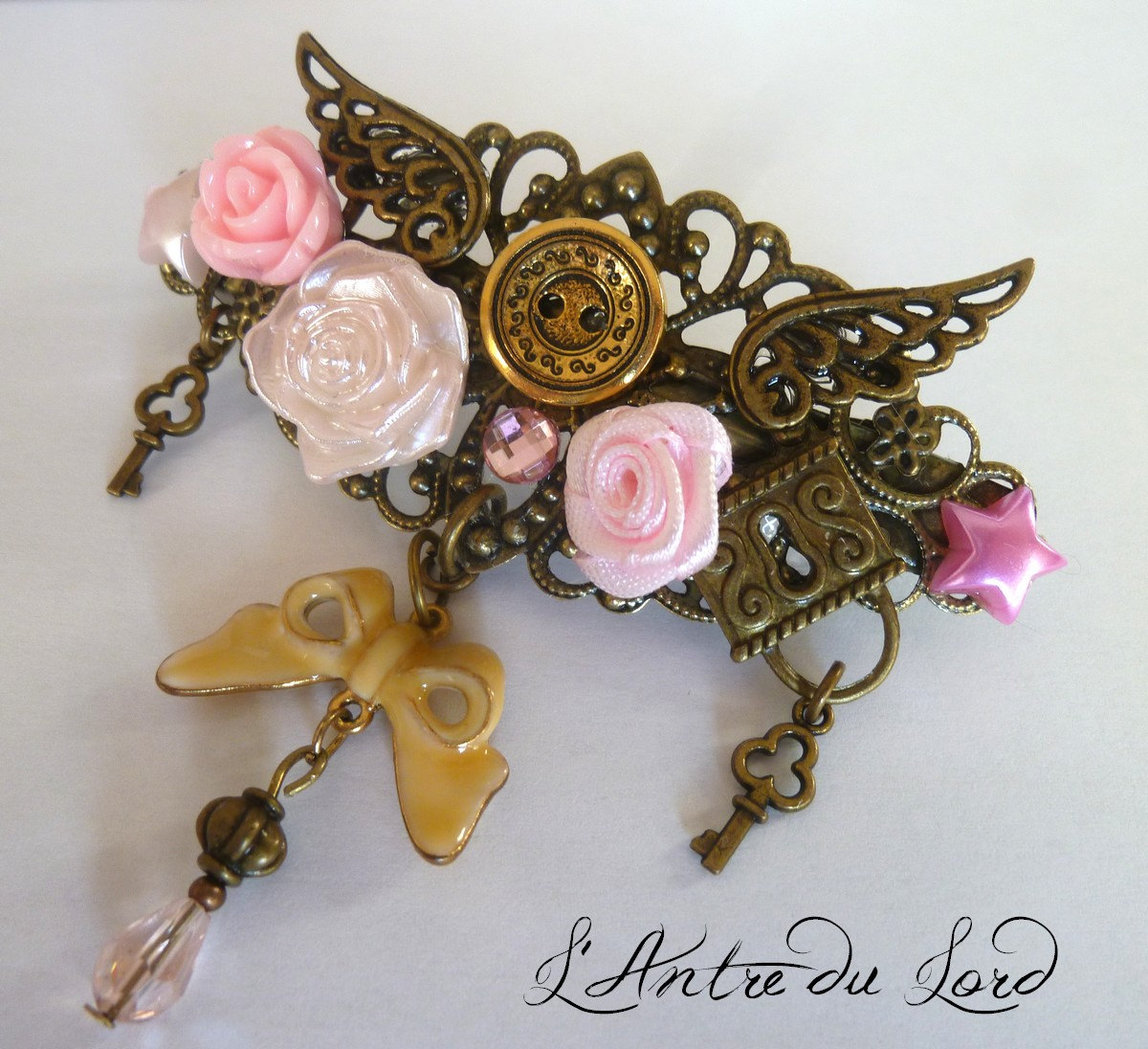 Barrette Romantic fantasy and kawai "Tenderness" steampunk buy now online