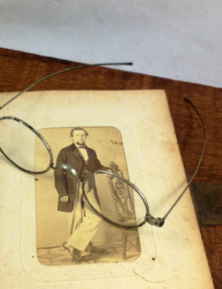 Vintage Spectacles with Wire Rims in Original Case steampunk buy now online