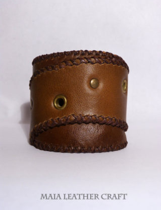 Leather bracelet - cuff - brown steampunk buy now online