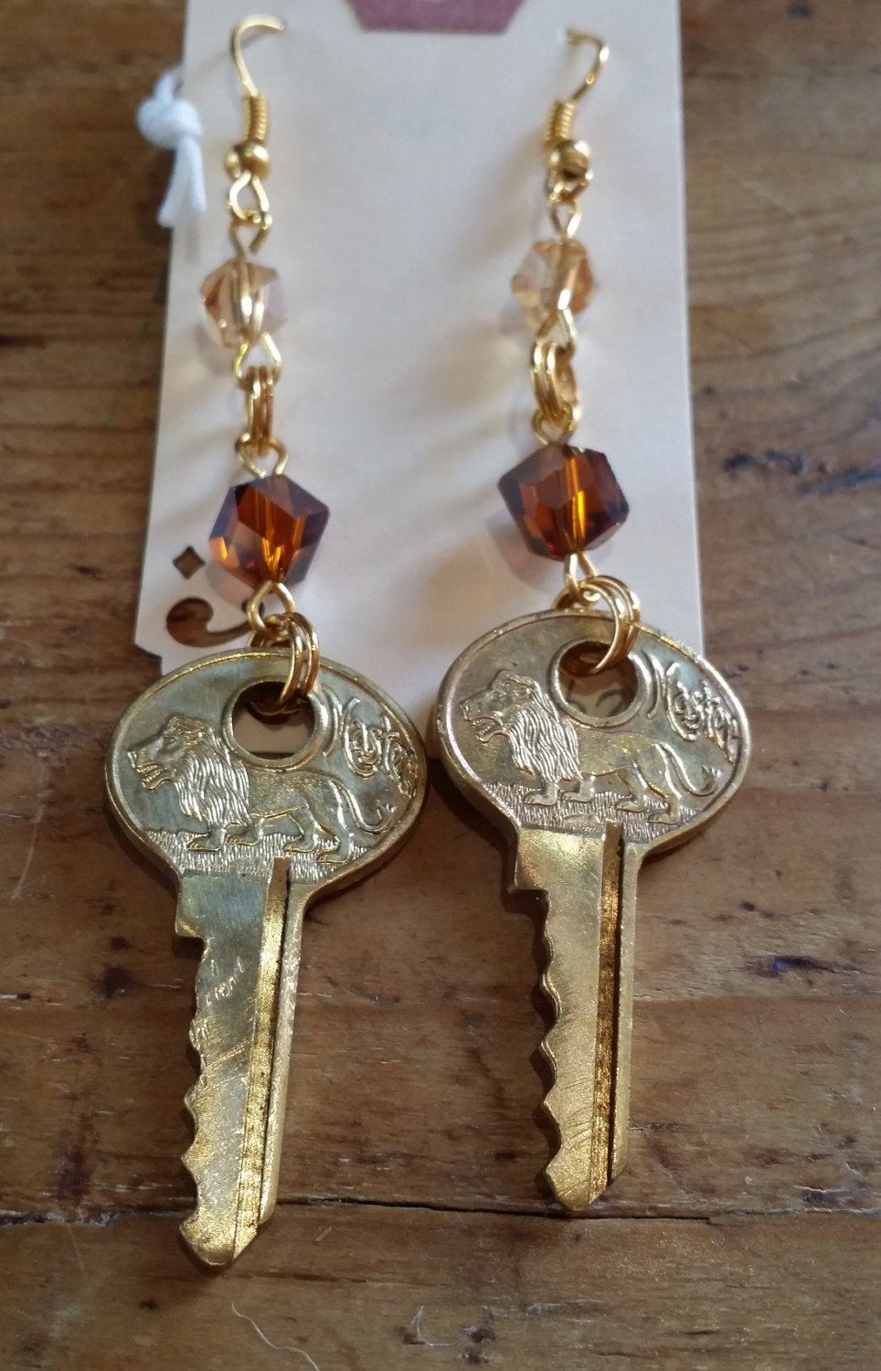 Vintage Master Lion Key Earrings steampunk buy now online