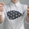 White and Black Flowers Necklace steampunk buy now online