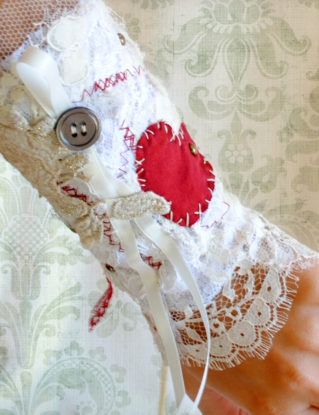 Victorian Tea-Party Lace Wrist Cuff - Torn and Tattered Red Heart steampunk buy now online