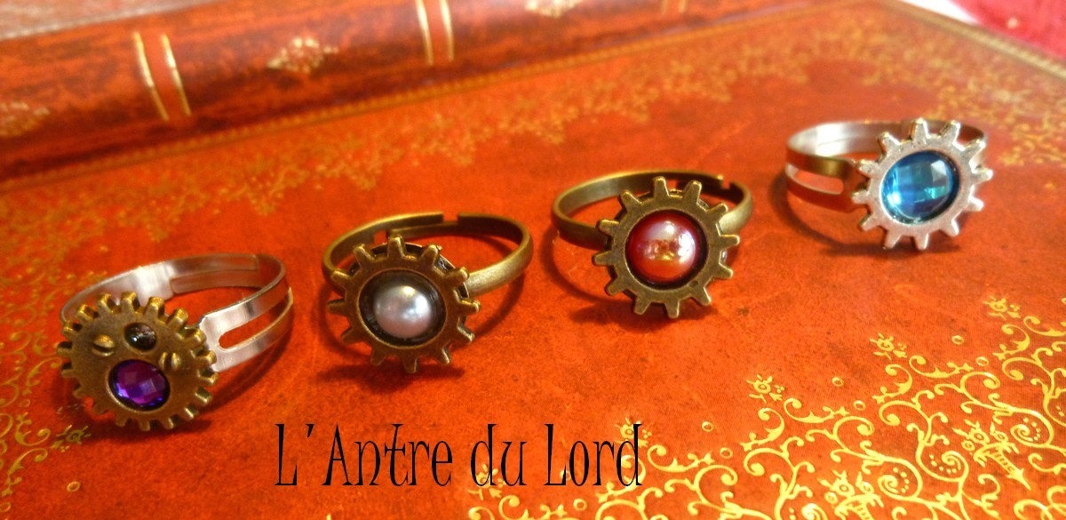 Small ring steampunk gear metal & colorful heart steampunk buy now online