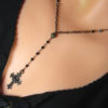 Sterling Silver Gothic Steampunk Black Oxidized Spinel Victorian Mourning Rosary Necklace Choker Goth Metal 925 Sterling steampunk buy now online