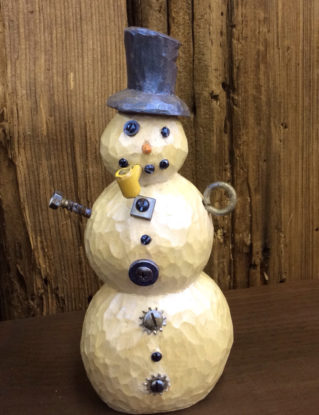 Steampunk wood carved Snowman steampunk buy now online