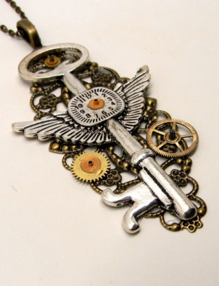 Steampunk necklace. Steampunk key pendant. steampunk buy now online