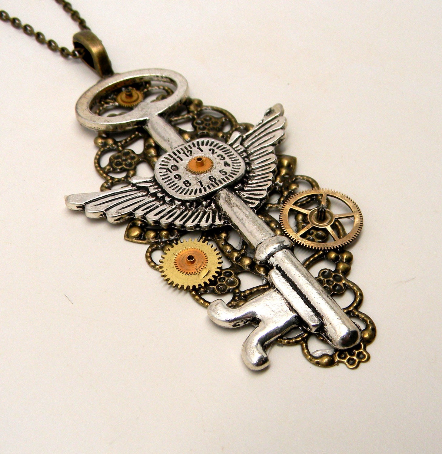 Steampunk necklace. Steampunk key pendant. steampunk buy now online