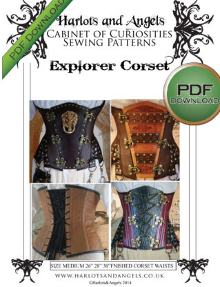 NEW! Explorer Underbust Corset Sewing Pattern. Instant download. Small Medium 26 28 30" waists steampunk buy now online