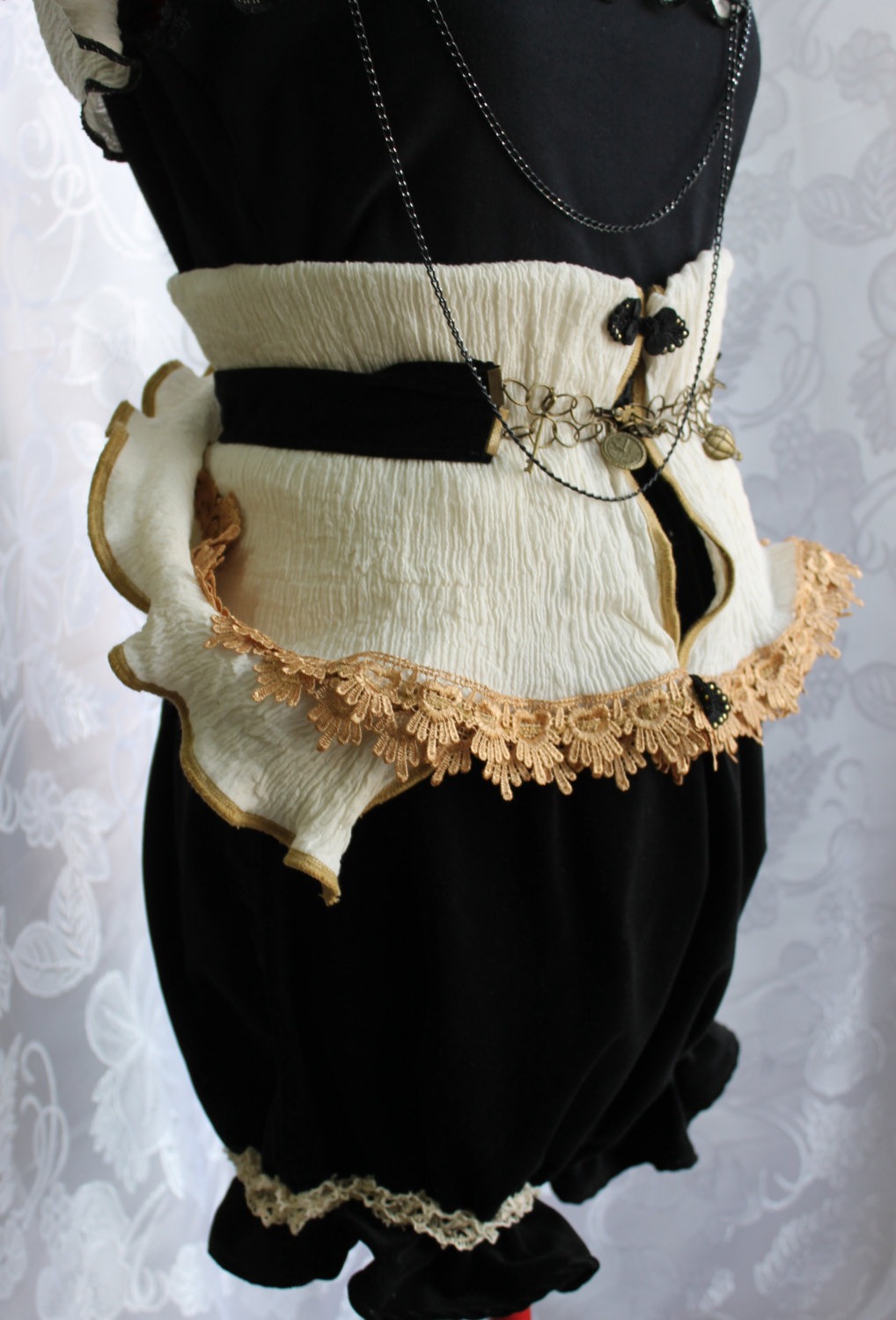 Victorian steampunk circus burlesque pantaloons (with owl buckle underbust corset) Custom Size steampunk buy now online