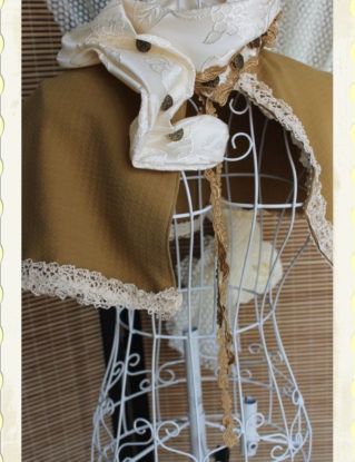 Avant-garde Steampunk Capelet with Asymmetrical Neck Collar Custom size steampunk buy now online