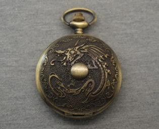 Dragon Pocket Watch Antique Bronze Big Filigree Dragon Fire Watch Fob Large Animal Fire Dragon Pocket Watch Pendant 46mm steampunk buy now online