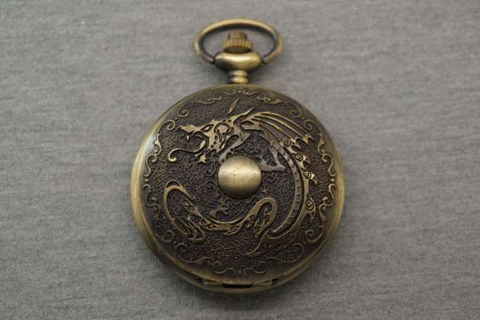 Dragon Pocket Watch Antique Bronze Big Filigree Dragon Fire Watch Fob Large Animal Fire Dragon Pocket Watch Pendant 46mm steampunk buy now online