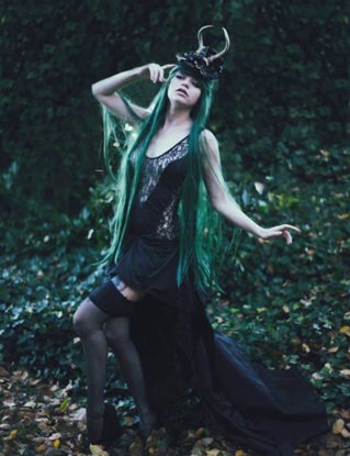 Steampunk Black Lace Widow Bustle Dress steampunk buy now online