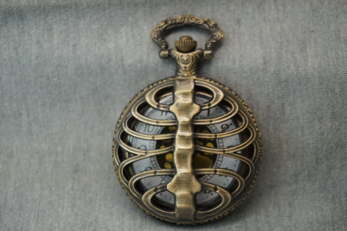 Back Bone Pocket Watch Antique Bronze Big Rib Bones Round Watch Fob Large Spine Skeleton Gold Surface Mens Pocket Watch Pendant 47mm-- gifts steampunk buy now online