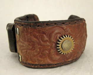 229 Steampunk Old Belt Wabi Sabi Palimpsest Bracelet Recycled Jewelry Industrial Machine Age steampunk buy now online