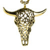Buffalo Skull Necklace Jewelry Golden Color Bronze Pendant with Chain Gothic Steampunk - FPE008YB steampunk buy now online