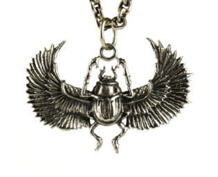Egypt Scarab Necklace Antique Silver Color Bronze Pendant with Handmade Chain Bohemian Jewelry - FPE014 WB or SS steampunk buy now online