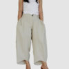 SALE30%OFF Harem Pant Casual Three Quarter Length Unique Design, Cotton Linen In Light Beige color. steampunk buy now online