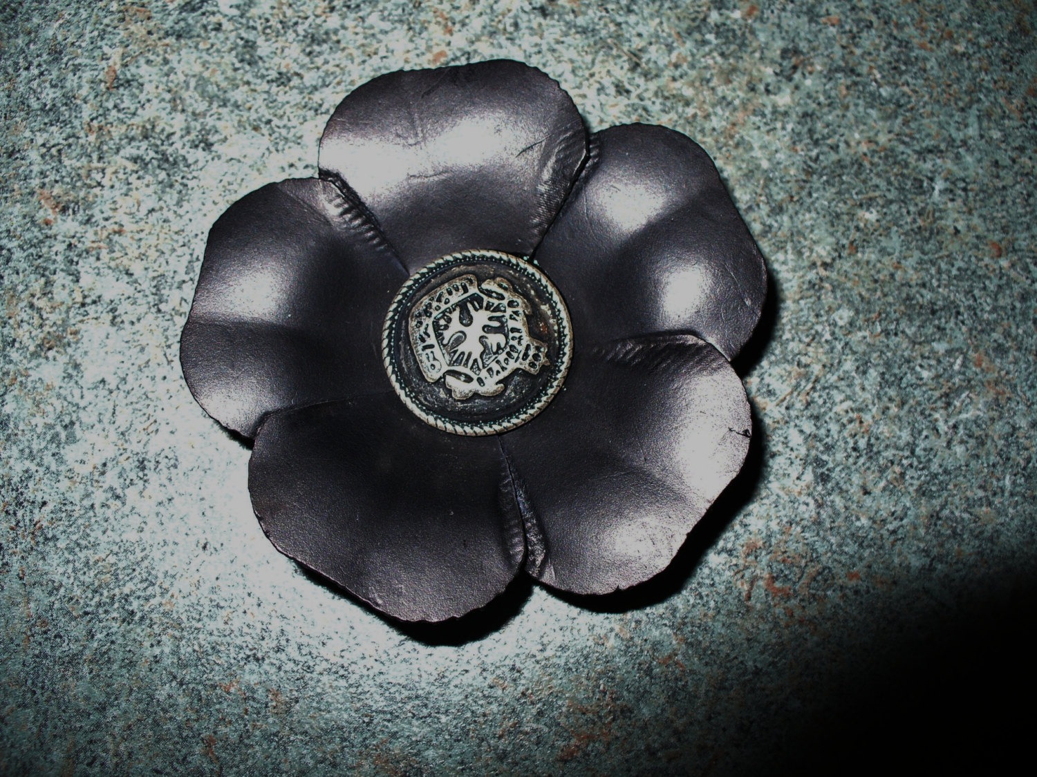 Black Leather Button Flower Finding Steampunk steampunk buy now online