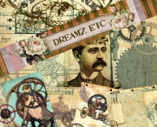 NEW! Digital Kit "STEAMPUNK CHRONICLES Part 1" - Great for Scrapbooking, Journals, Card Making and Mixed Media Projects steampunk buy now online