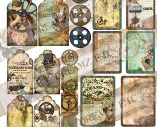 NEW! Digital Kit "STEAMPUNK CHRONICLES Ephemera" - Great for Scrapbooking, Journals, Card Making and Mixed Media Projects steampunk buy now online