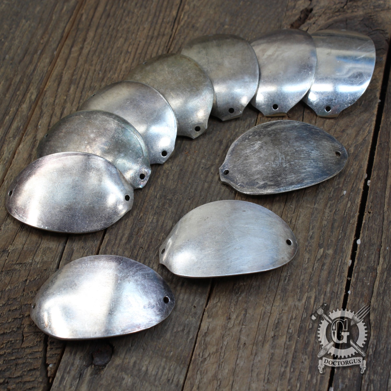 Curved Spoon Bracelet Parts - 10 Piece Assortment - Antique Sterling Silver Plated Silverware - Make Your Own Spoon Jewelry - Metal Stamping steampunk buy now online