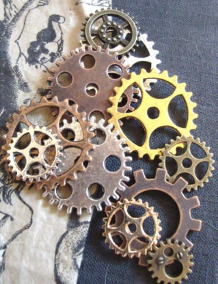 12 Metal Gears Embellishments,Steampunk Gear Charms,Steampunk Gear Embellishments,Steampunk Craft Gears steampunk buy now online