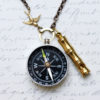 Working Compass Necklace - Lost at Sea -Captains Whistle -Working Compass and Whistle - Steampunk jewelry steampunk buy now online